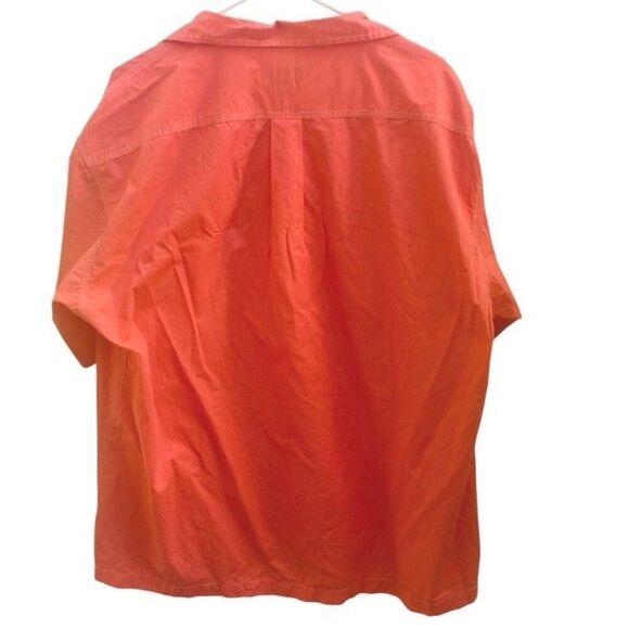 J.Crew Mens XL Orange Short Sleeve Button Down Shirt 100% Cotton Made in Hong Ko - Picture 4 of 5